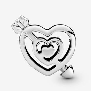 Openwork Heart Labyrinth and Arrow Follow Your Heart Charm